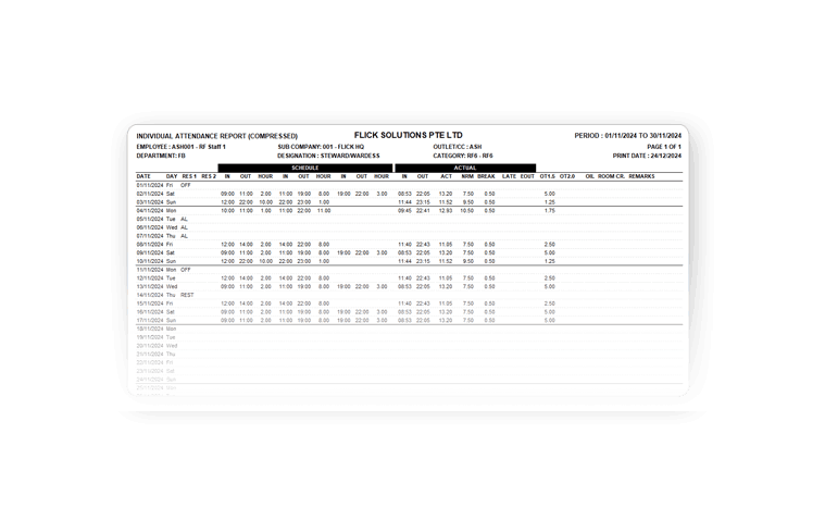 TMS Reports Screenshots